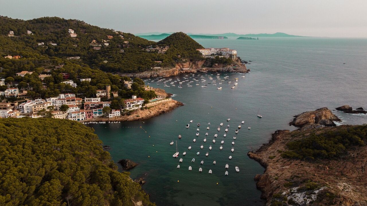 Mediterranean coastline in Spain at dusk